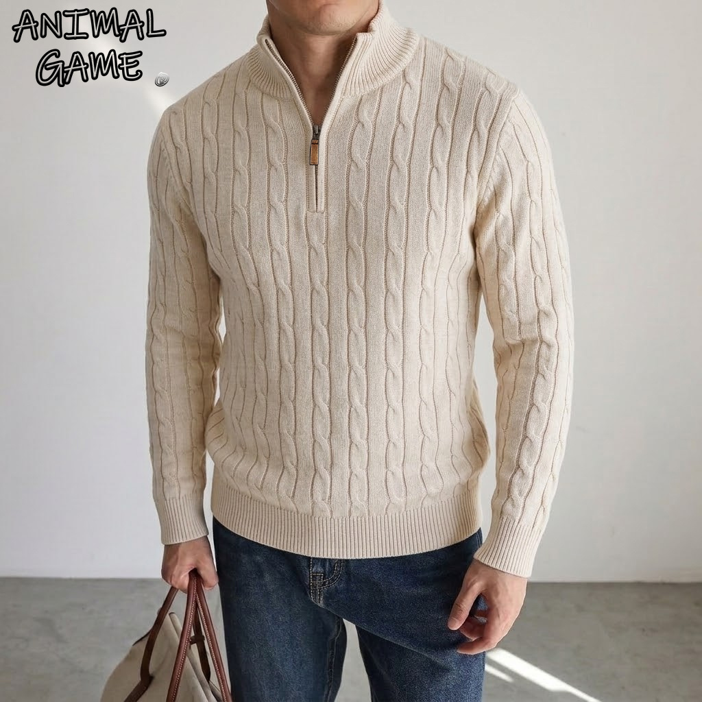 Coat Rack Standing - New Men's Cable Knit Half Zip