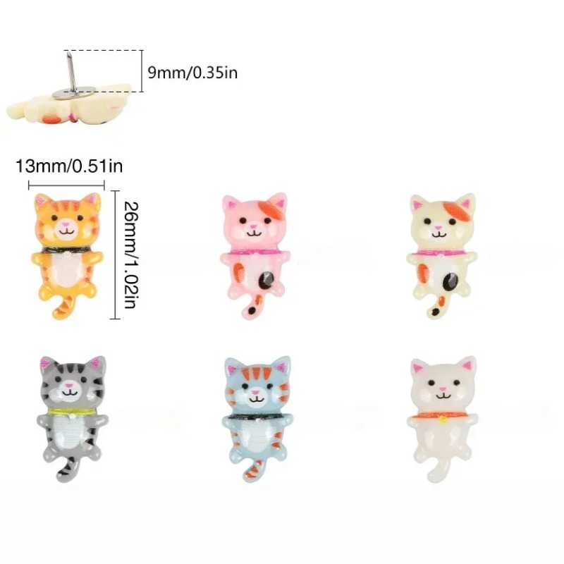 20Pcs Cute Resin Cat Push Pins - Office Furniture Online review and price