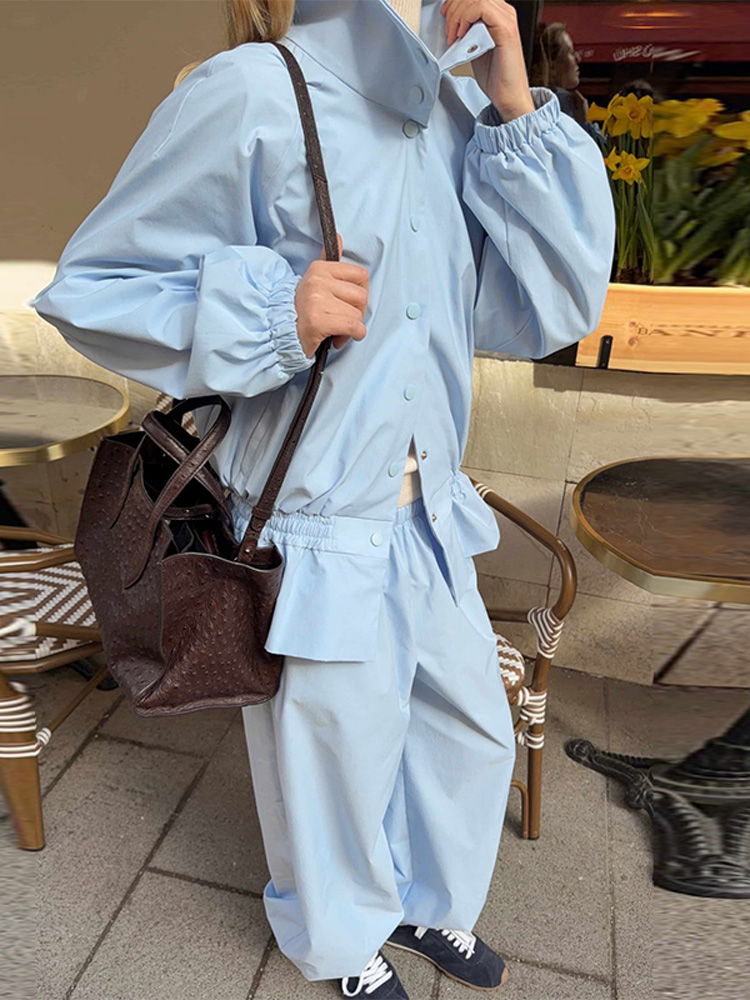 Casual Solid Pleated Women Coa - Coat Rack Standing review and price