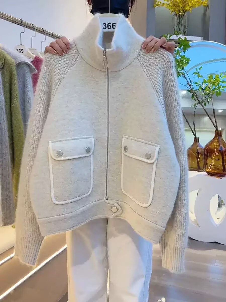 Ladies High Collar Knitted Swe - Coat Rack Standing review and price