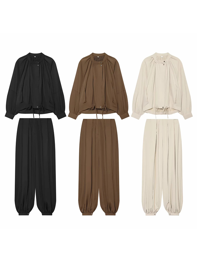 Women Casual Pleated Drawstrin - Coat Rack Standing review and price