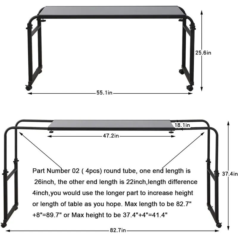 Heavy Duty Overbed Table with  - Adjustable Laptop Table review and price